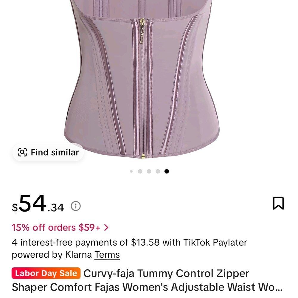 Women's Purple Tummy Control Zipper Shaper